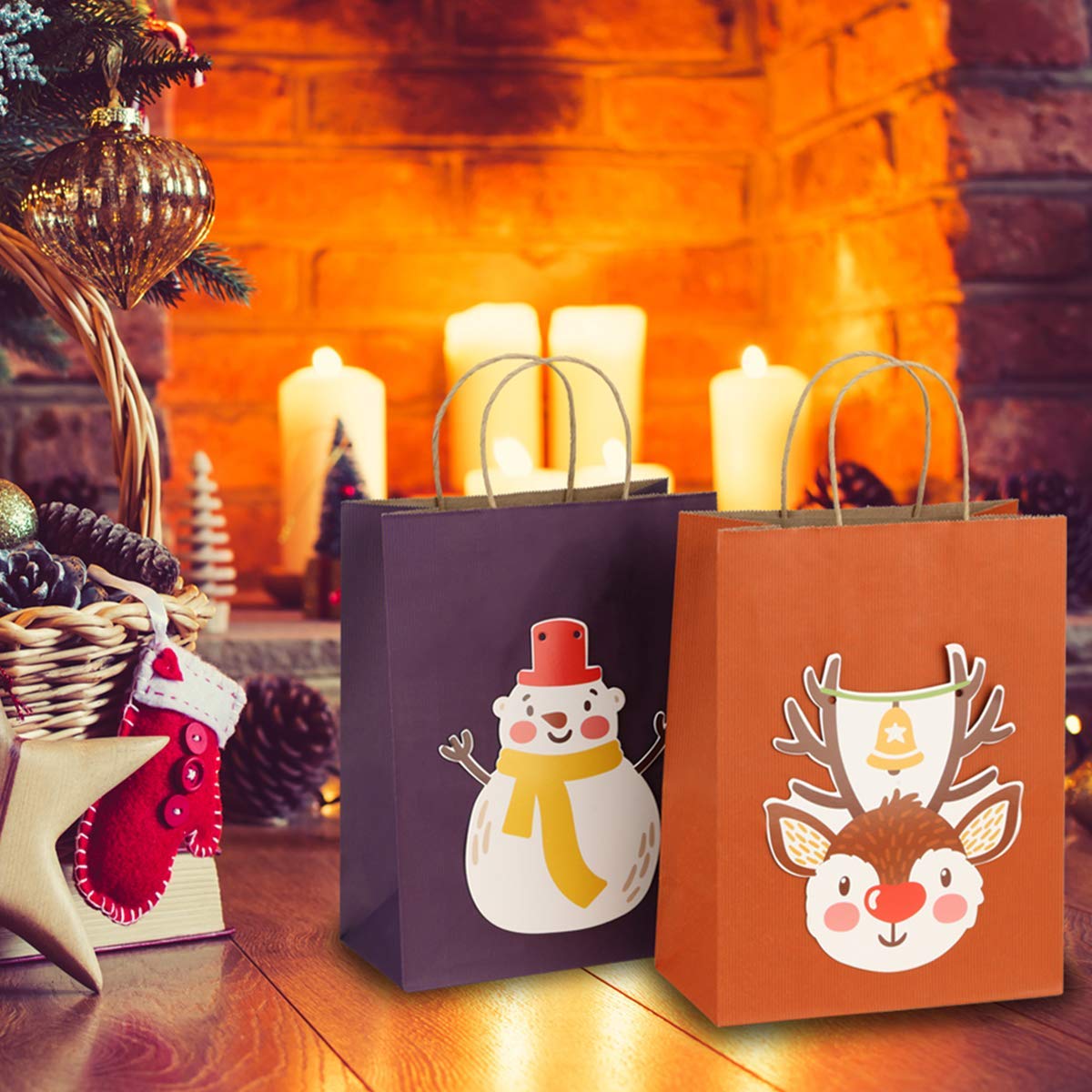 BagDream Gift Bags 100Pcs 5.25x3x8 Small Kraft Paper Gift Bags with Handles Bulk, Black Paper Sacks for Small Business, Retail, Merchandise, Grocery, Wedding Birthday Party favor