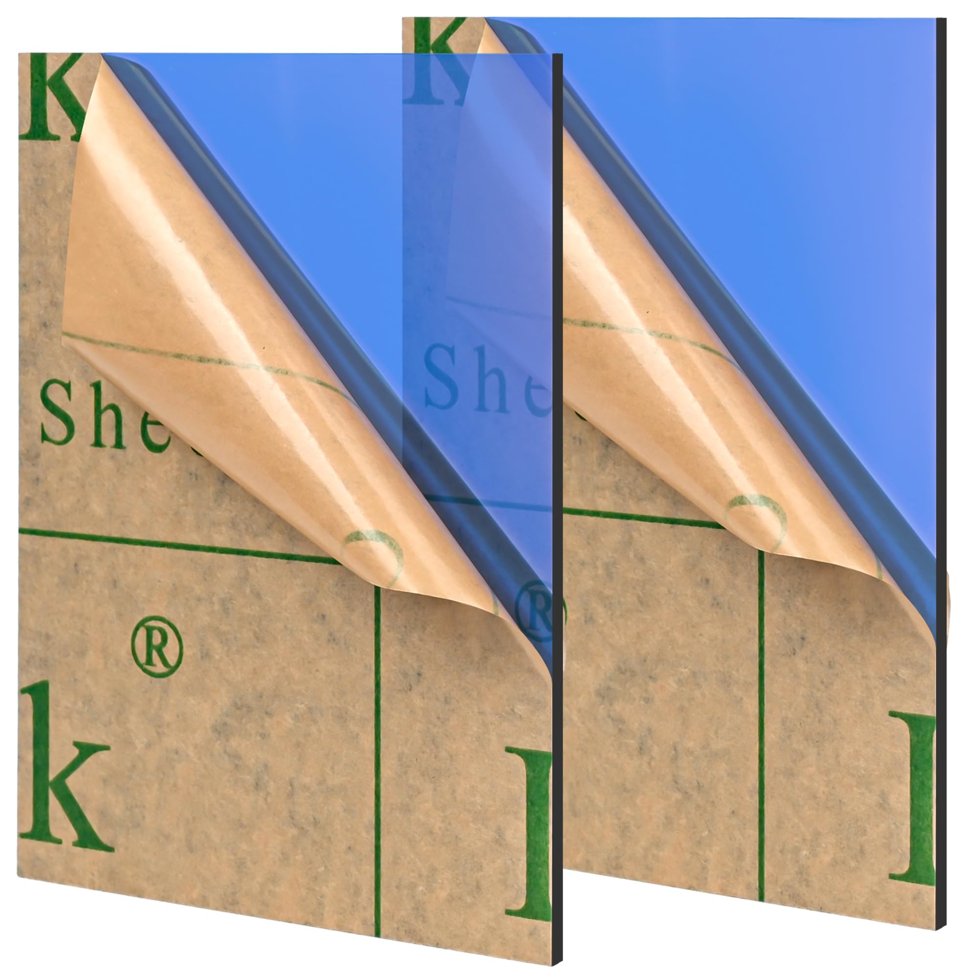 Lesnlok Blue Acrylic Sheets 1/8 inch Thick 3mm 6 Pack 3 x 5 Clear Plexiglass Sheets,for Sign,Craft,Painting,Laser Cutting,DIY Display Projects… (3"x 5", Blue, 6)
