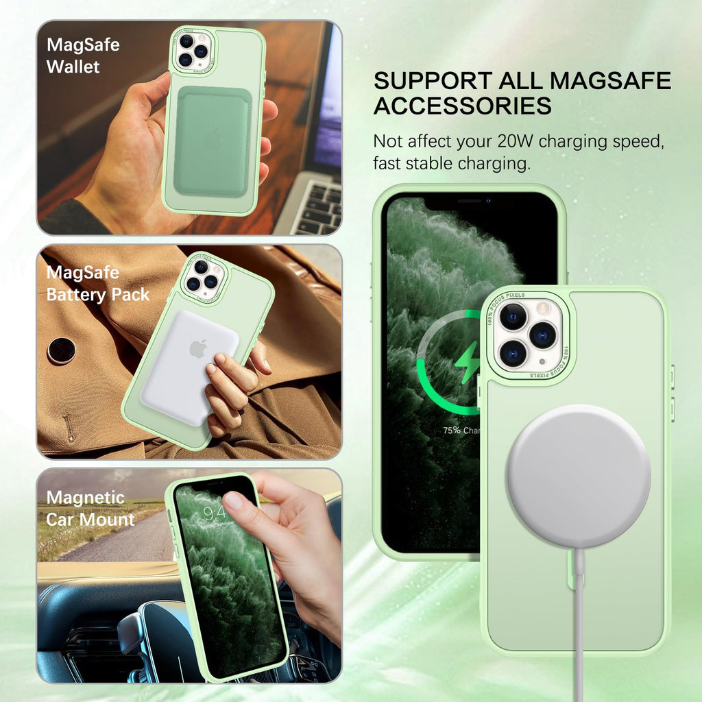 BENTOBEN for iPhone 11 Pro Case 2019 [Compatible with Magsafe] Translucent Matte Magnetic Phone Case iPhone 11 Pro 5.8" Slim Thin Shockproof Bumper Women Men Protective Cases Cover, Black