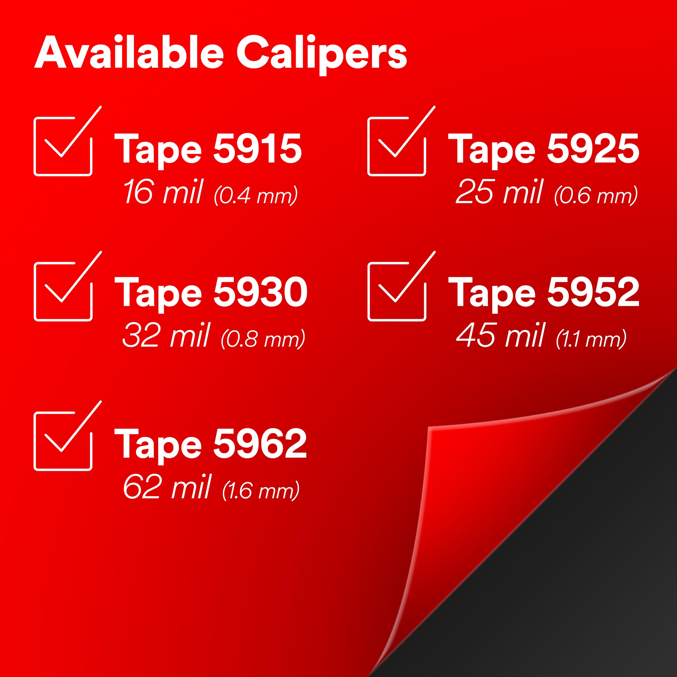 3M VHB Tape 5952 Double-Sided Acrylic Foam Tape - Heavy Duty, Industrial Mounting Tape - 1 inch Width x 36 Yards Length, 45 mil Thick - Black