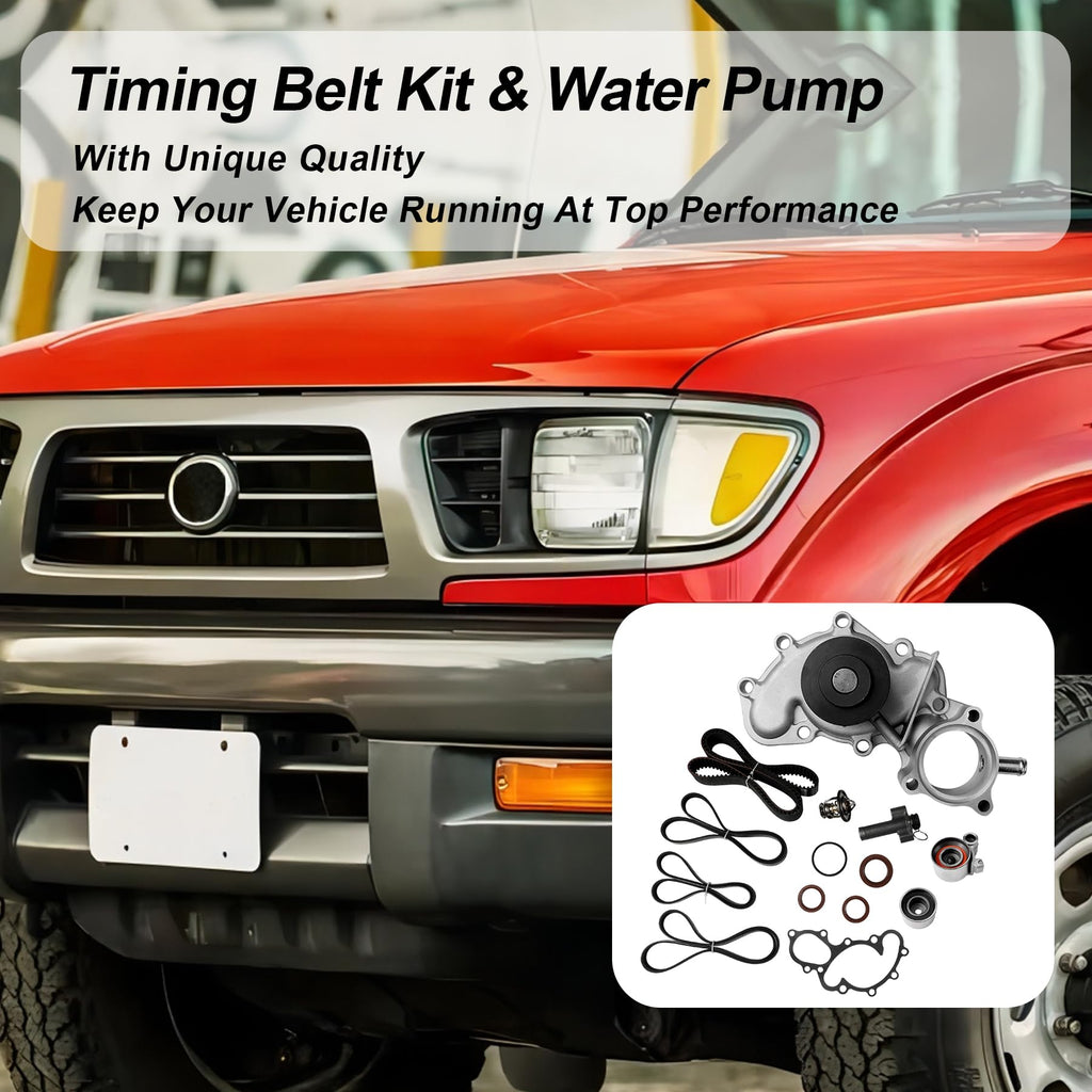 Engine Timing Belt Kit with Water Pump | Compatible With 1987-2001 Toyota Camry Celica RAV4 MR2 Solara 2.0L 2.2L 3SFE 5SFE L4 DOHC 16V | Replaces# TBK138, TCKWP199