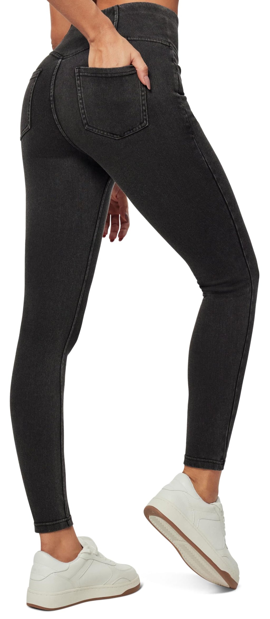 Heathyoga Stretchy Jeans for Women Trendy High Waist Pull On Jeggings Tummy Control Womens Skinny Jeans Leggings with Pockets
