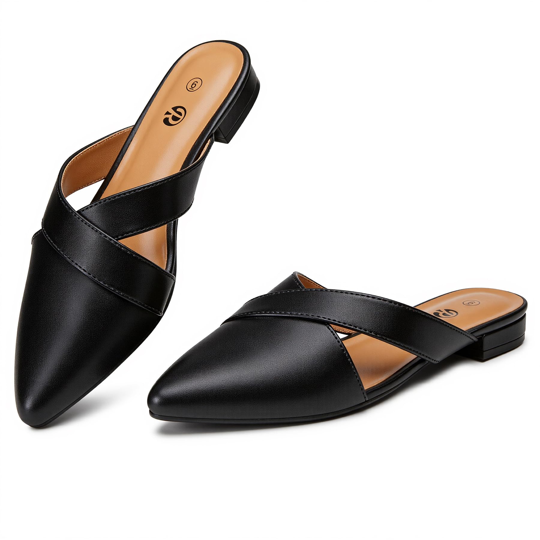 Rekayla Women's Mules Closed Pointed Toe Flats Backless Loafers Shoes for Women