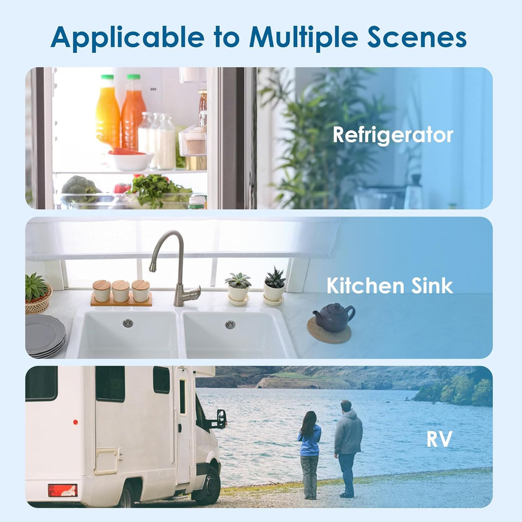 Waterdrop 3US-MAX-F01 3US-PF01 Maximum Under Sink Water Filter, Replacement for Filtrete® Advanced 3US-PF01, 3US-MAX-F01, 3US-PS01, 3US-MAX-S01, Manitowoc K-00337, K-00338, NSF/ANSI 42 Certified