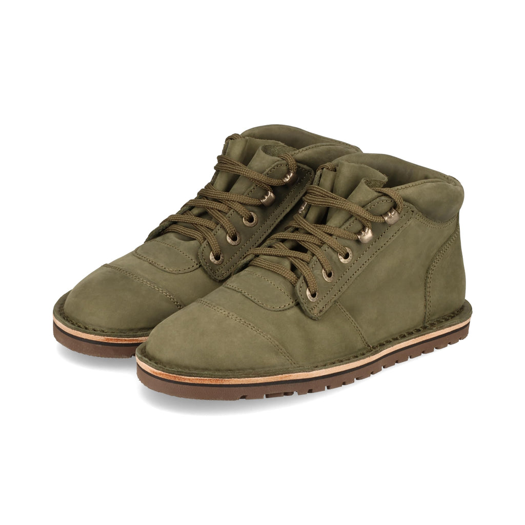 JIM GREEN Men's Barefoot African Ranger Boots Lace-Up Water Resistant Full Grain Leather Work or Hiking Boot