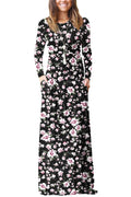 EUOVMY Women's Long Sleeve Loose Maxi Dresses Casual Long Dresses with Pockets
