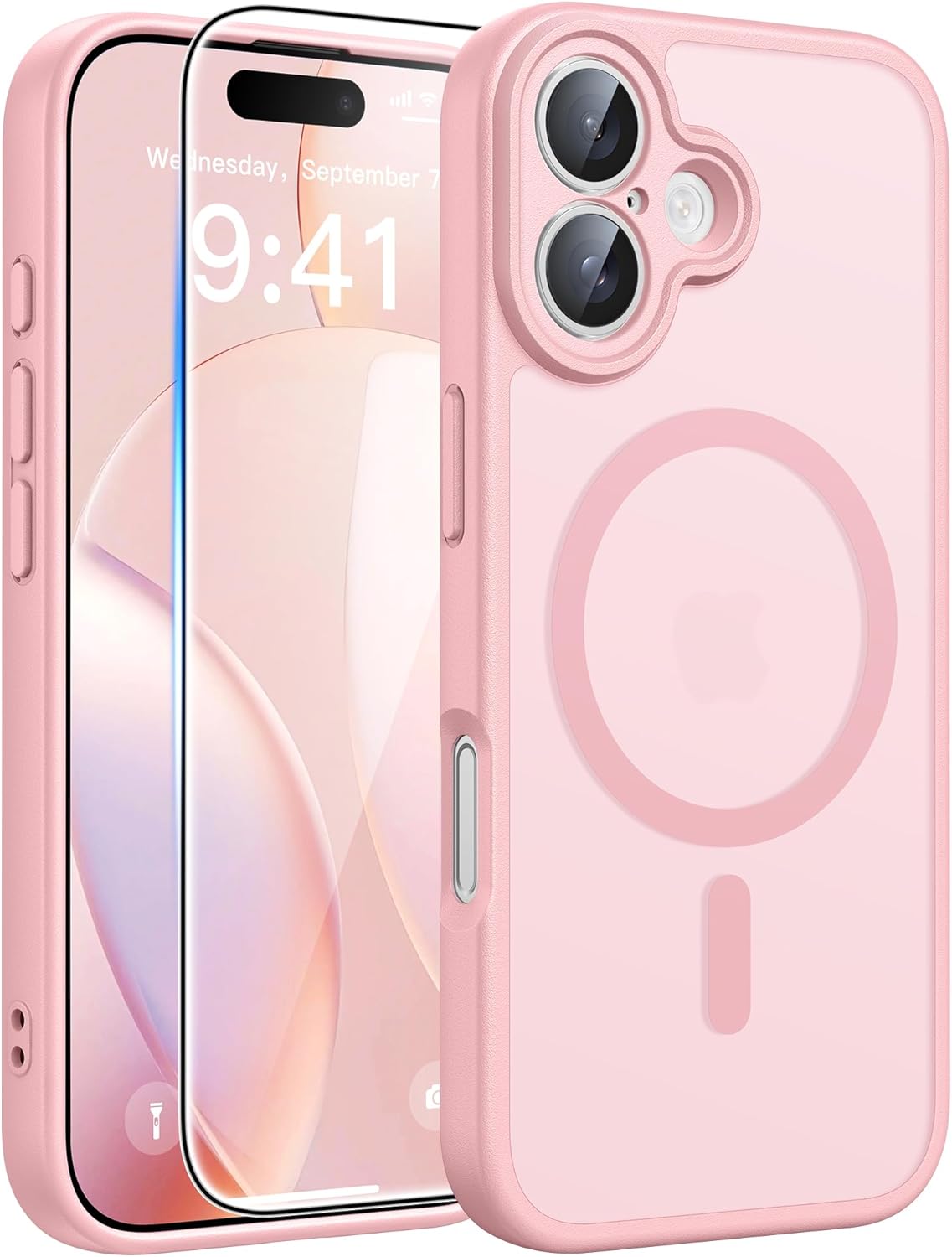 FNTCASE for iPhone 17 Case: [Compatible with Magsafe] Translucent Matte Cases with [Full Camera Protection] [Screen Protector] Military Grade Shockproof Protective Phone Cover - Light Purple