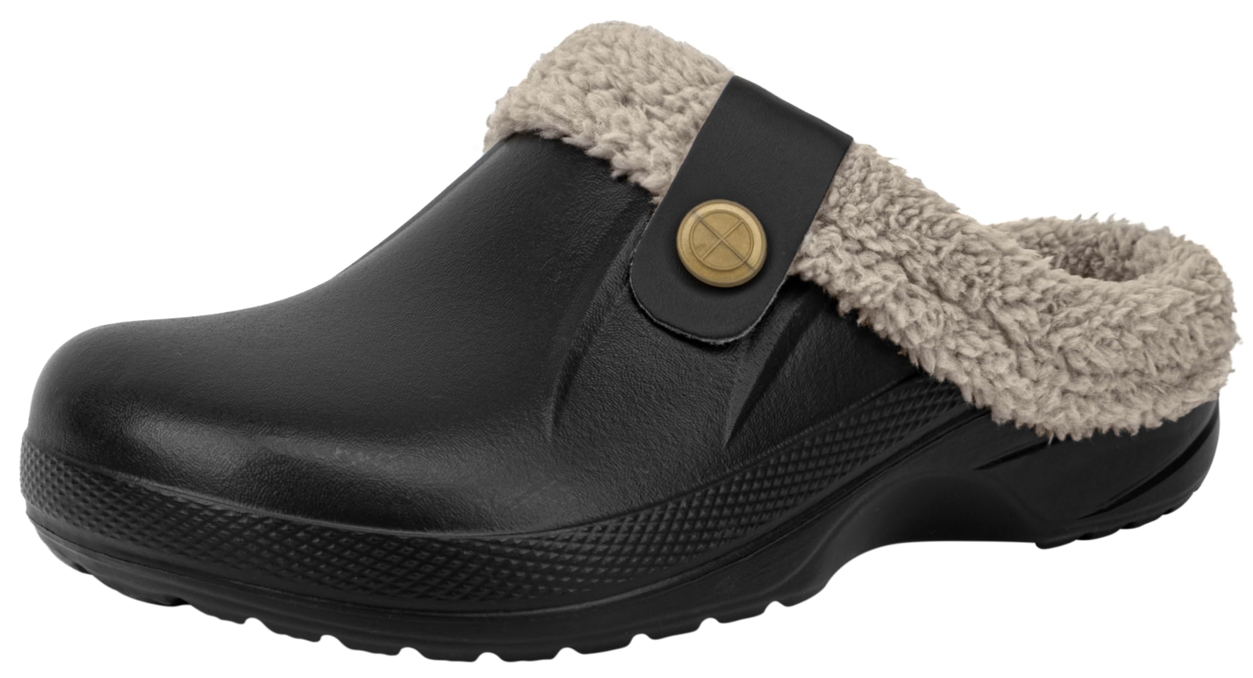 ChayChax Women and Men Fur Lined Clogs Memory Foam Warm Fuzzy Slippers Winter Waterproof Indoor Outdoor Slipper
