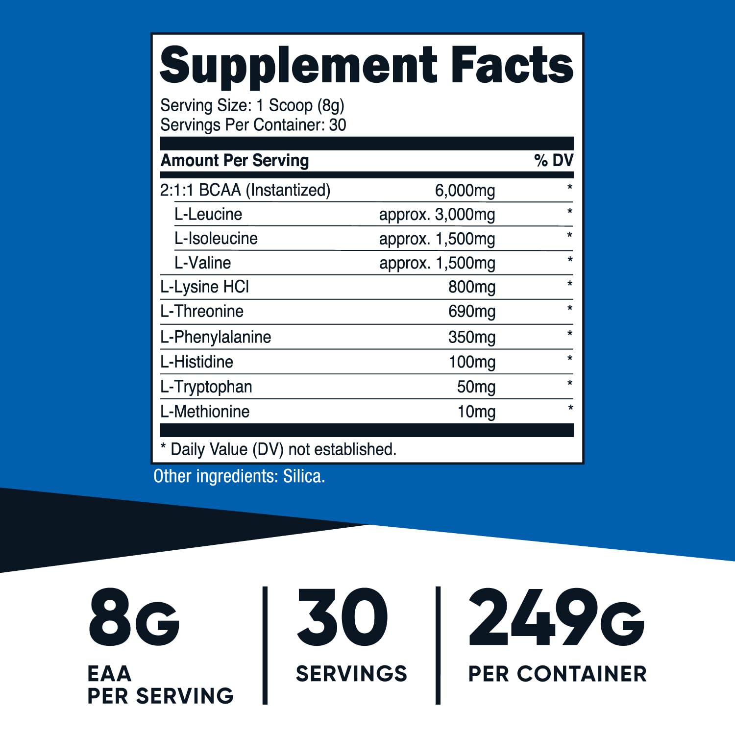 Nutricost EAA Powder 30 Servings (Blue Raspberry) - Essential Amino Acids - Non-GMO, Gluten Free, Vegetarian Friendly
