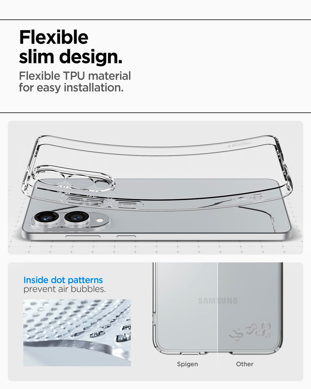 Spigen Liquid Crystal Designed for Galaxy S24 Case (2024) [Military-Grade Protection] - Crystal Clear