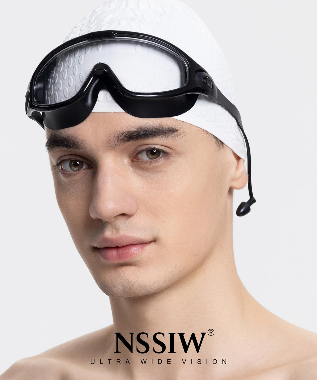 NSSIW Swim Goggles,Anti-Fog UV 180°Clear View Swimming Goggles,3 Pack Goggles Swimming Adult Men Women Youth