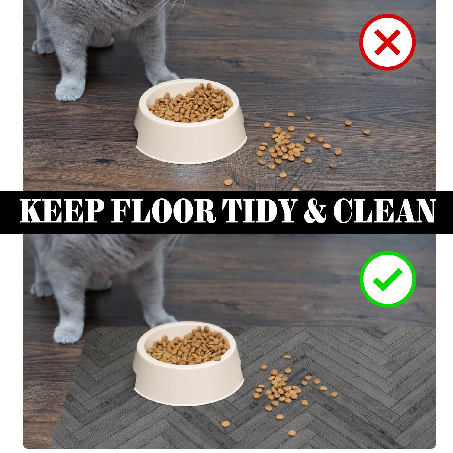 Dog Food Mats for Floors Absorbent, Pet Cat Food Mat - Quick Dry Dog Bowl Mats for Food and Water, Eco-Friendly Boho Pet Supplies