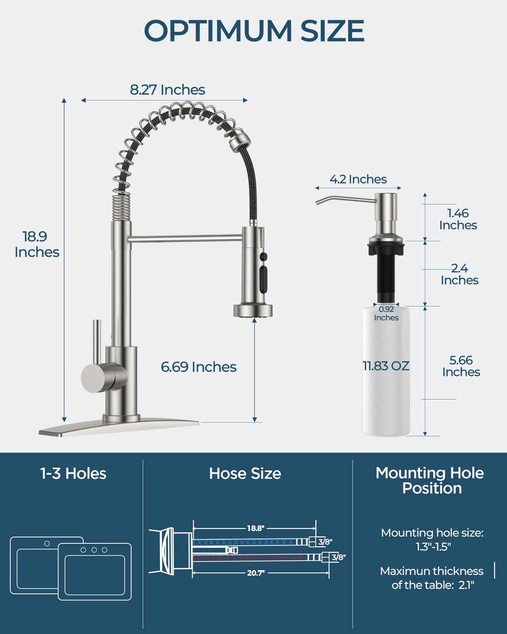 FORIOUS Kitchen Faucet with Soap Dispenser, Gold Stainless Steel Single Handle Modern Spring Commercial Sink Faucet with Pull Down Sprayer for Laundry & Utility Room RV Camp Bar Farmhouse