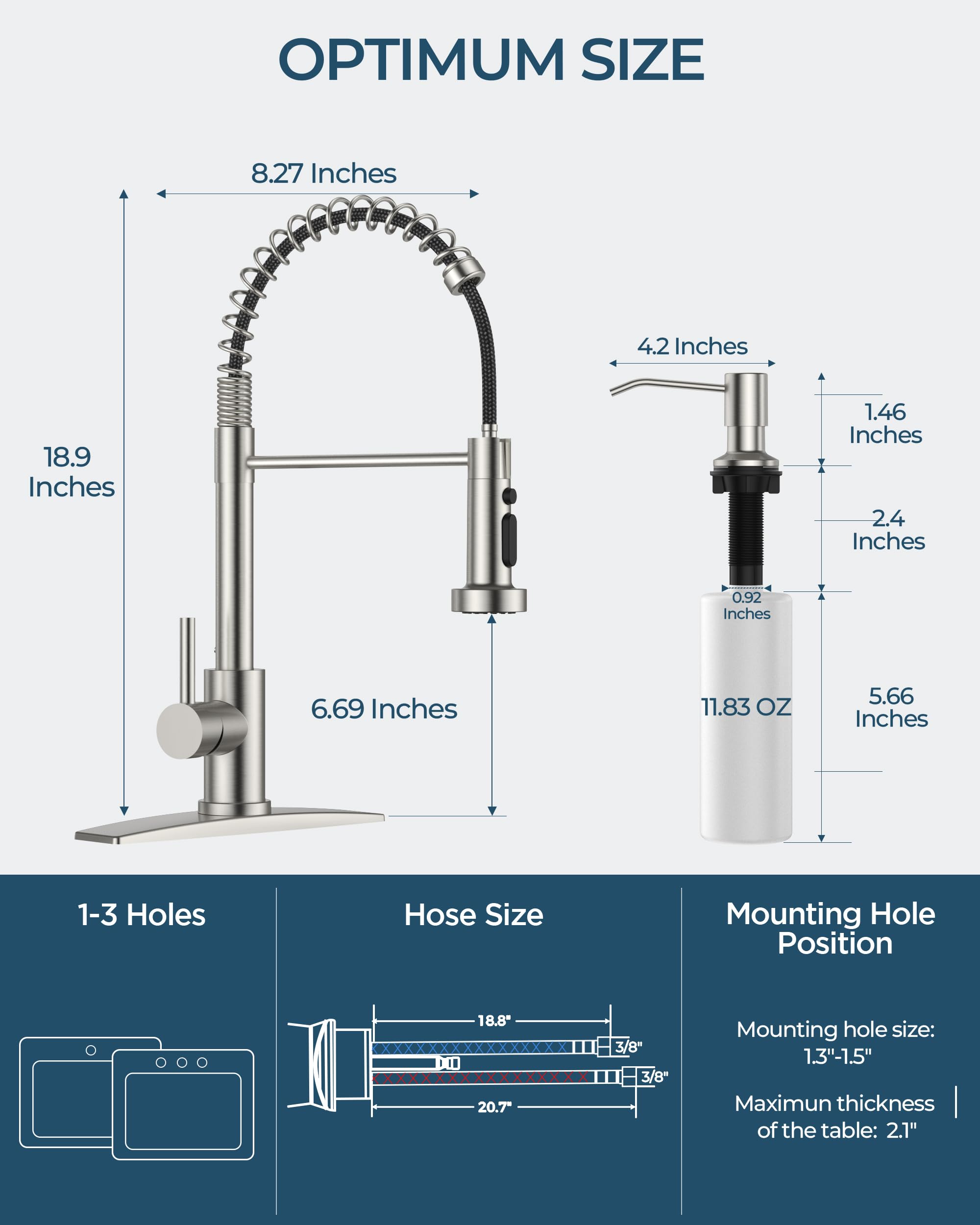 FORIOUS Kitchen Faucet with Soap Dispenser, Gold Stainless Steel Single Handle Modern Spring Commercial Sink Faucet with Pull Down Sprayer for Laundry & Utility Room RV Camp Bar Farmhouse
