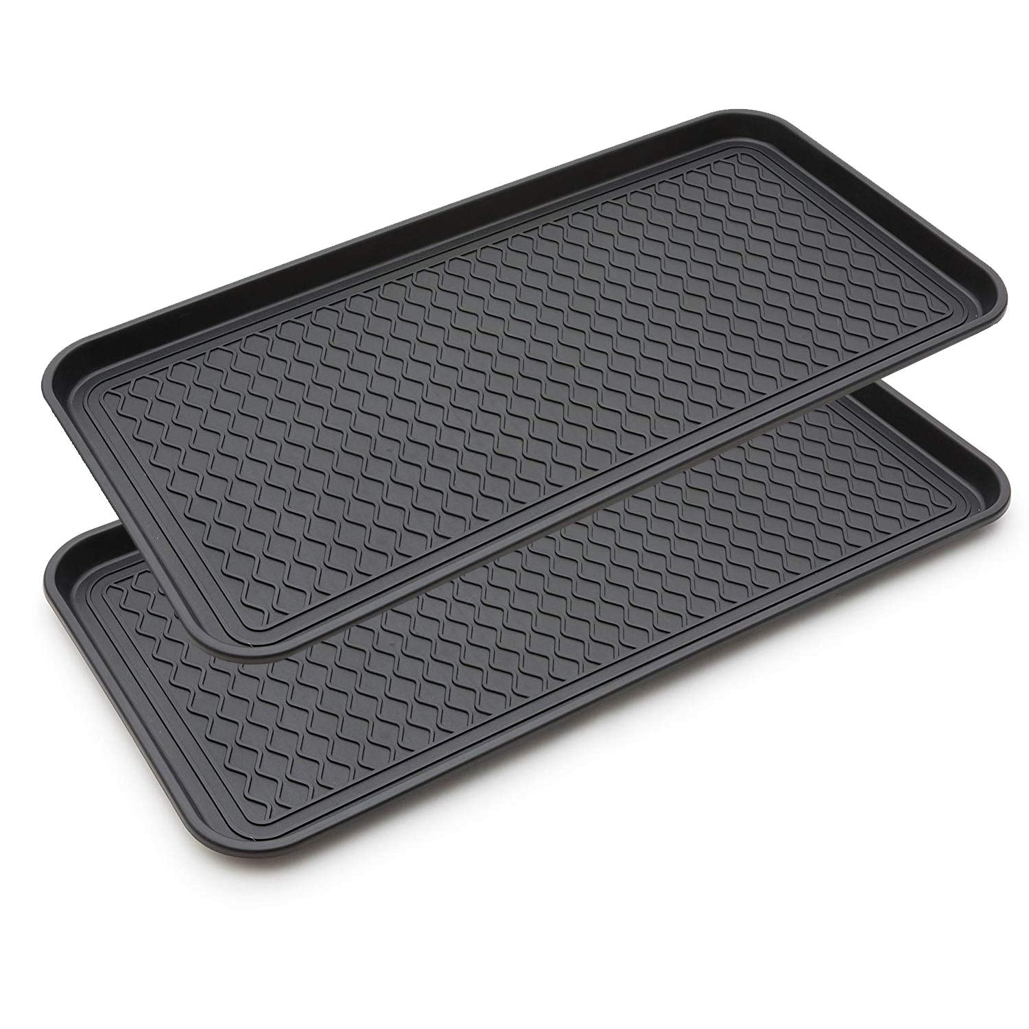 2 Pack Large Multifunctional Tray Mat Washable Indoor or Outdoor Tray Mat for Shoes Boots Plants Pots Paint Tins Pet Bowls Car Storage, 30 x 15 x 1.2 Inches