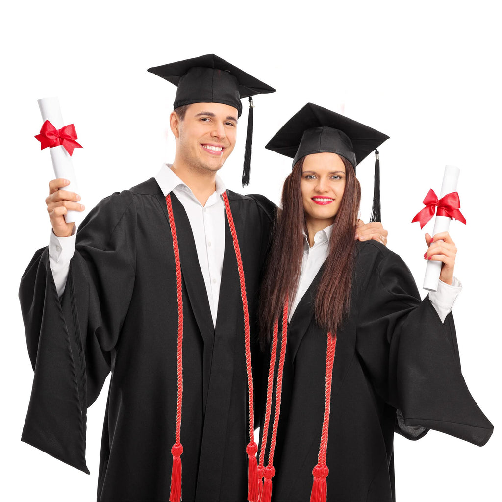 15 Pieces Graduation Honor Cord Braided Honor Cords with Tassels for Graduation Students (Black)