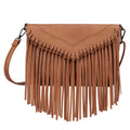 HDE Women's PU Leather Hobo Fringe Crossbody Tassel Purse Vintage Flap Envelope Handbag Western Sling Shoulder Bag