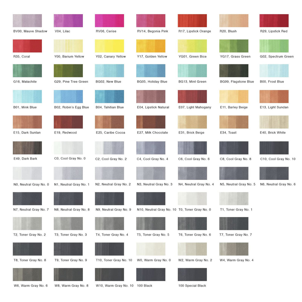 Copic Classic Marker Set, 72-Colors, Set B