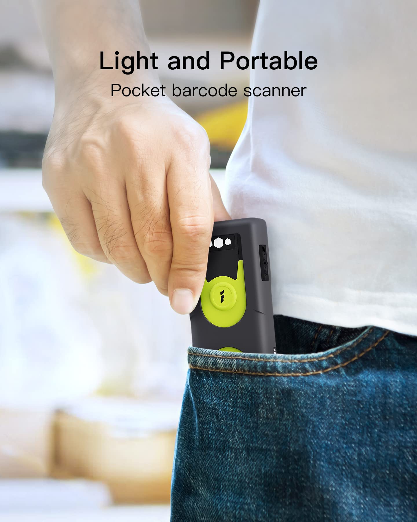 Inateck Bluetooth Scanner 1D Barcode Scanner 2.4Ghz USB Adapter, Screen Scanning, Exclusive Shortcuts, BCST-43