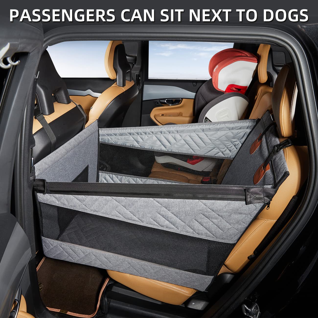 TKYZ Medium Dog Car Seat,Back Seat Extender for Dogs,Waterproof Large Dog Seat Cover for Backseat, Pet Bed for Car Hammock(Black-s)
