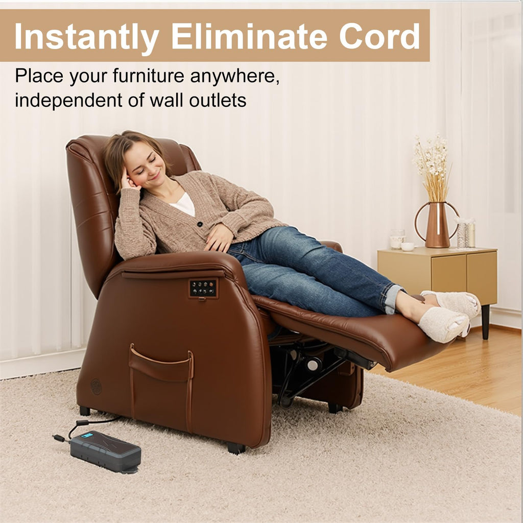 Battery Pack for Reclining Furniture without Charger, 2500mAh Universal Recliner Battery Pack Rechargeable with LED Display for Electric Recliner, Sofa, Couch, Lift Chair, 2-Pin Motion Furniture