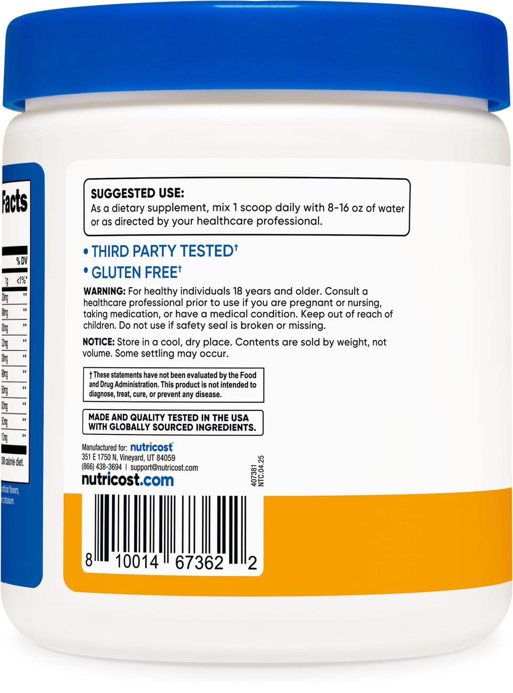 Nutricost EAA Powder 30 Servings (Blue Raspberry) - Essential Amino Acids - Non-GMO, Gluten Free, Vegetarian Friendly