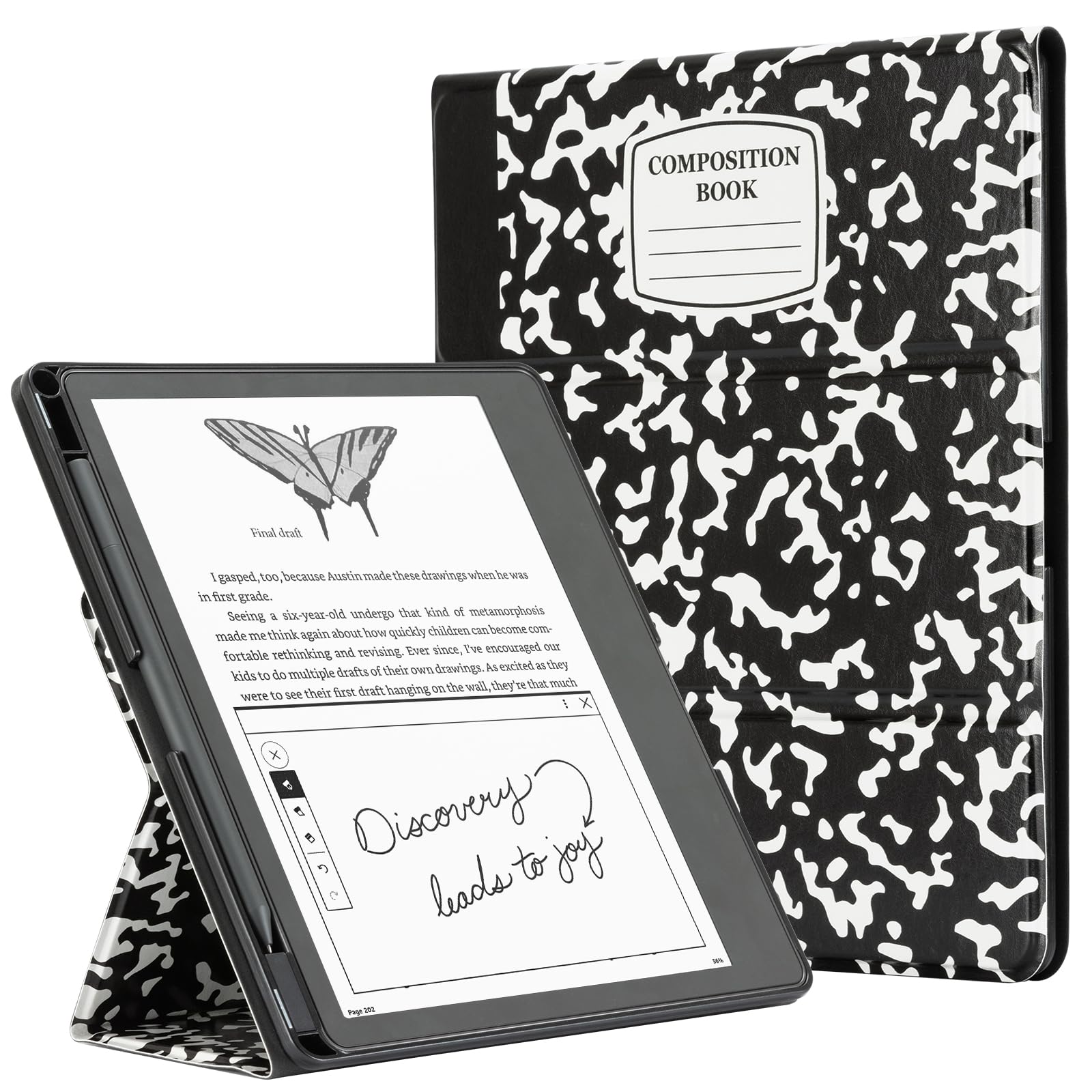 CoBak Stand Case for Kindle Scribe - Premium Folio Leather Cover with Pen Holder, Auto Sleep/Wake - Compatible with 10.2 Inch Kindle Scribe (2022/2024 Release)