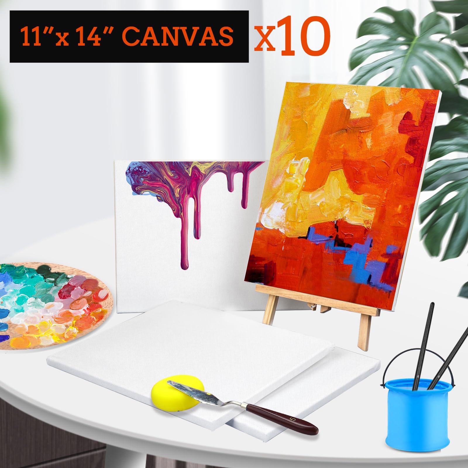 ESRICH Stretched Canvas for Painting 5x7, 48 Pack Small Canvases for Painting 5/8" Profile Primed Acid-Free Blank Painting Canvas for Kids & Artists for Decorations, Painting Parties.