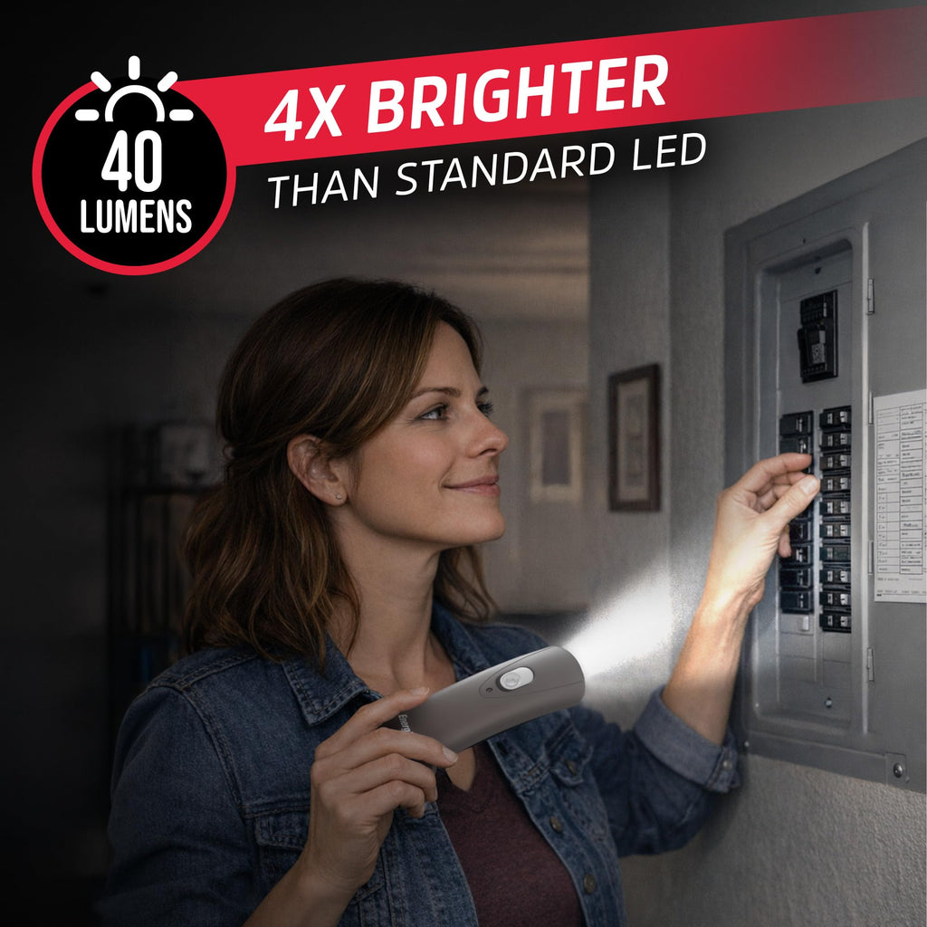 Energizer Auto-On LED Flashlights Rechargeable for Home Power Failure, Plug in LED Flashlight for Power Outage, Night Light, Hurricane Preparedness