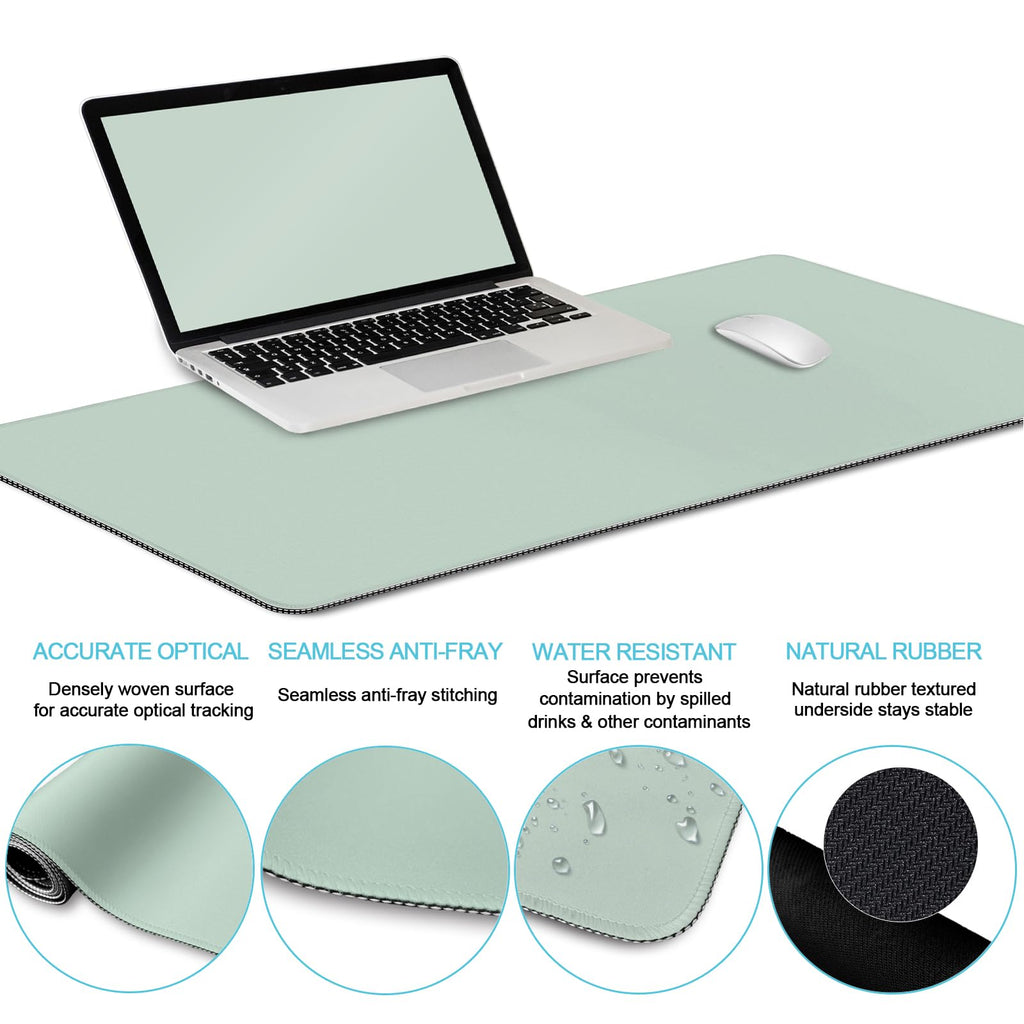 Black Striped Ergonomic Large Desk Mat Set with Wrist Rest