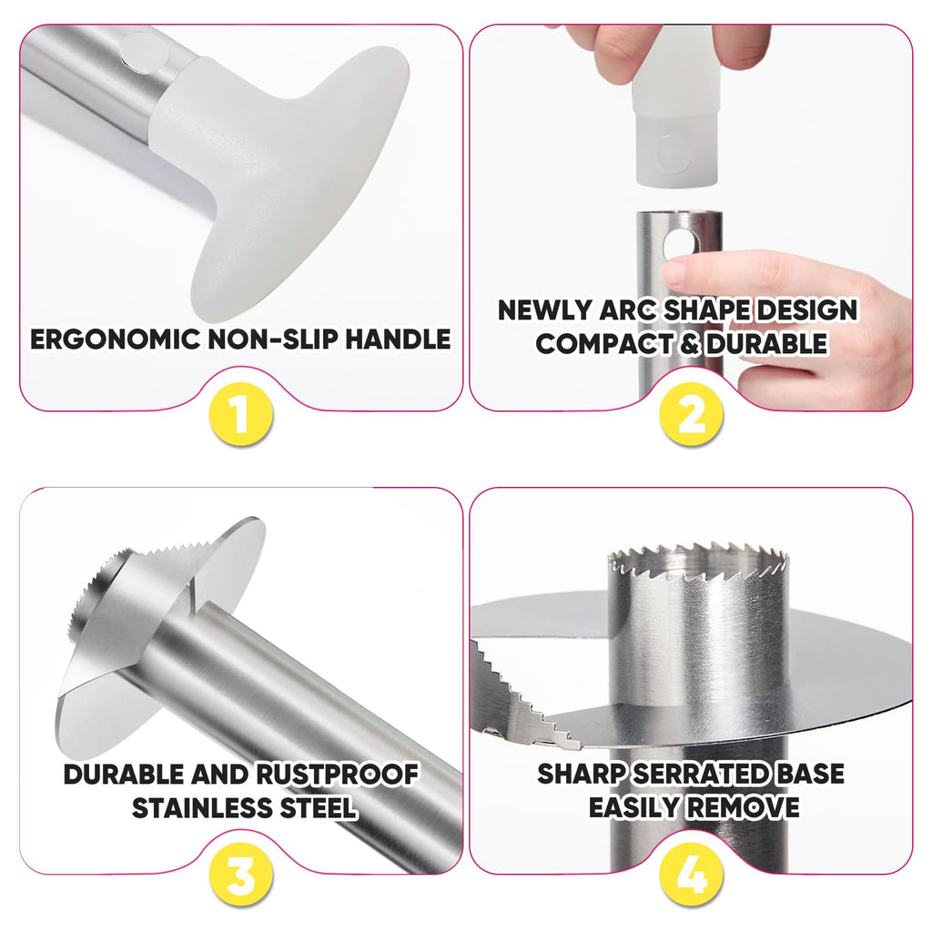 Pineapple Corer, [Upgraded, Reinforced, Thicker Blade] Newness Premium Pineapple Corer Remover, Stainless Steel Pineapple Core Remover Tool for Home & Kitchen with Sharp Blade for Diced Fruit Rings