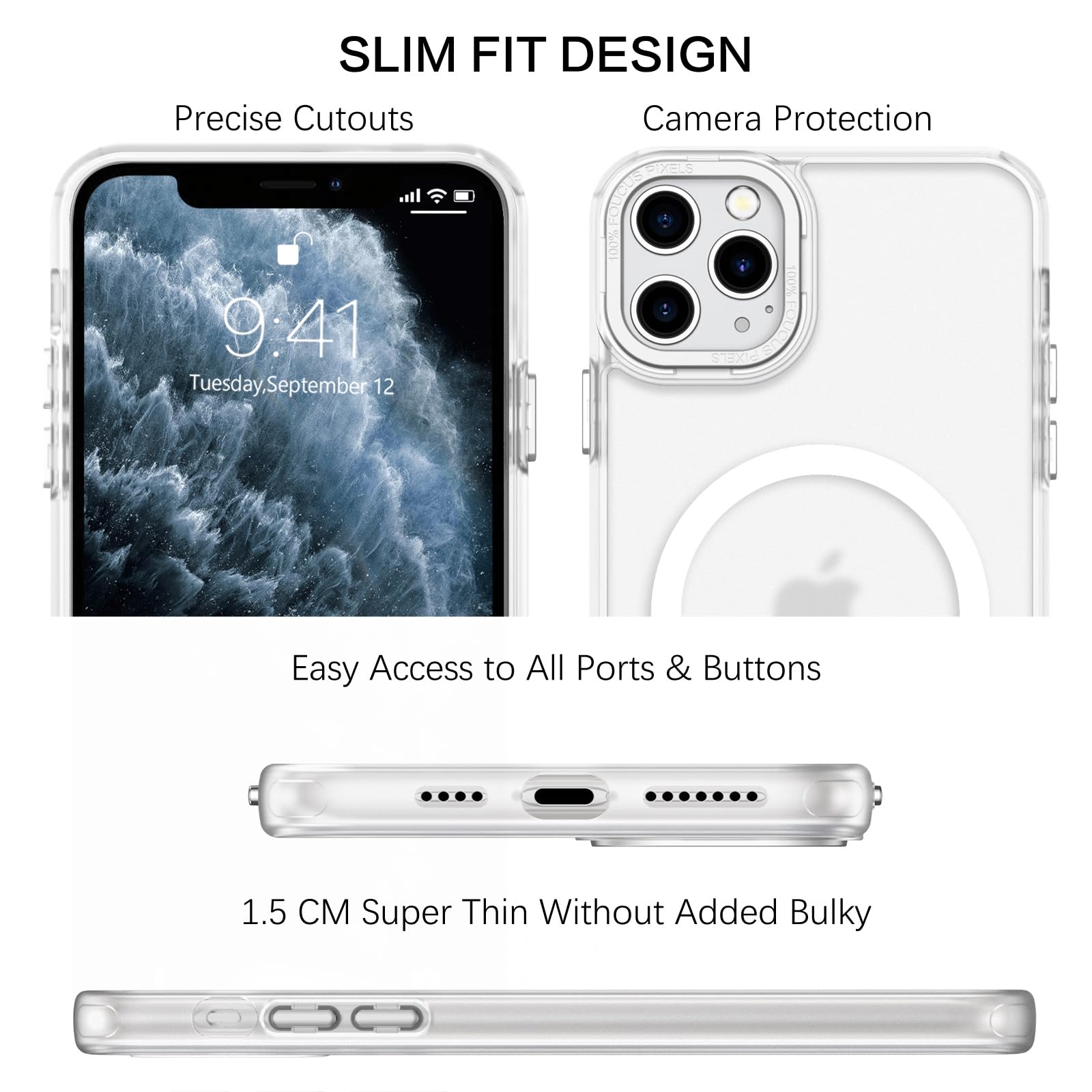 BENTOBEN for iPhone 11 Pro Case 2019 [Compatible with Magsafe] Translucent Matte Magnetic Phone Case iPhone 11 Pro 5.8" Slim Thin Shockproof Bumper Women Men Protective Cases Cover, Black