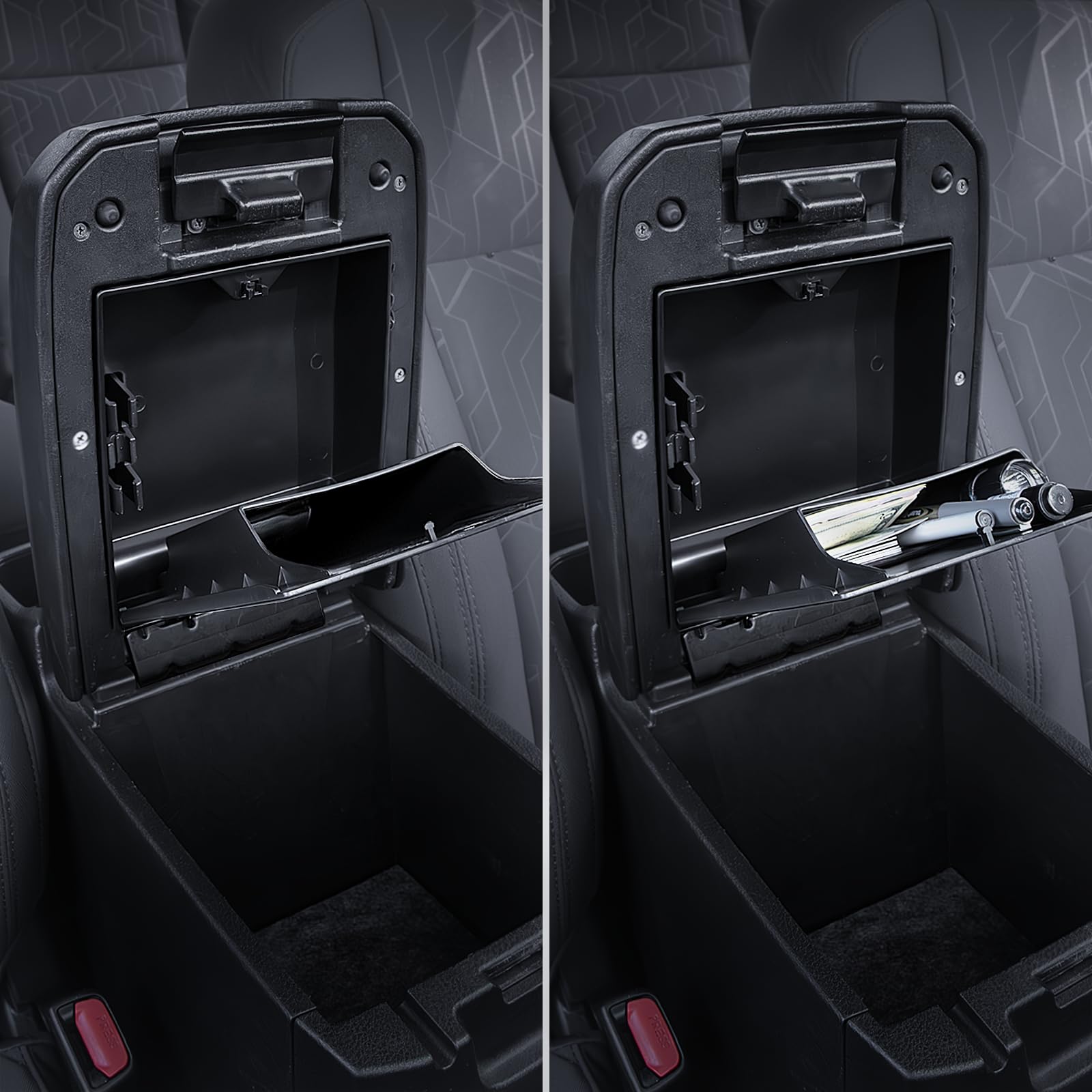Carlimeki Center Console Organizer (3-piece set) for Tacoma 2016-2023 - for Tacoma Accessories