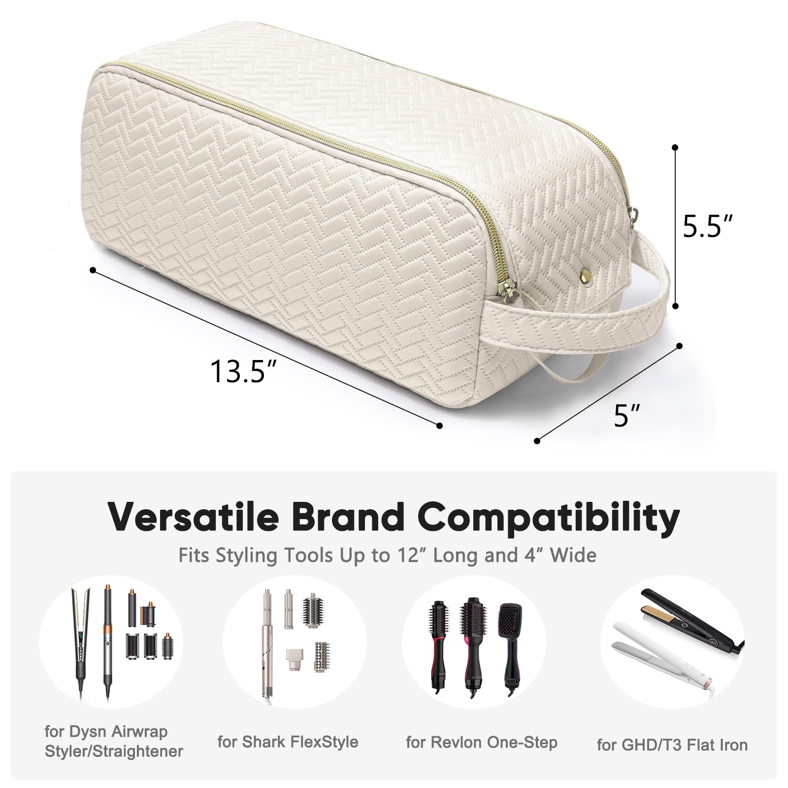 Large Hair Tools Travel Bag with Iron Mat - 2in1 Hair Tools Organizer for Hair Dryer Brush, Flat Irons, Straighteners, Curling Irons, Hair Bag, Makeup Bag, Cosmetic Bag for Travel Essentials