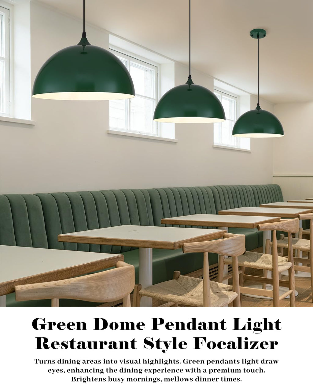 White Pendant Lights, 11.8 inch Pendant Lights Kitchen Island, Farmhouse Pendant Light Fixtures (White Inside), Industrial Pendant Lighting for Dining Room, Bedroom, Hallway (1 Pack)