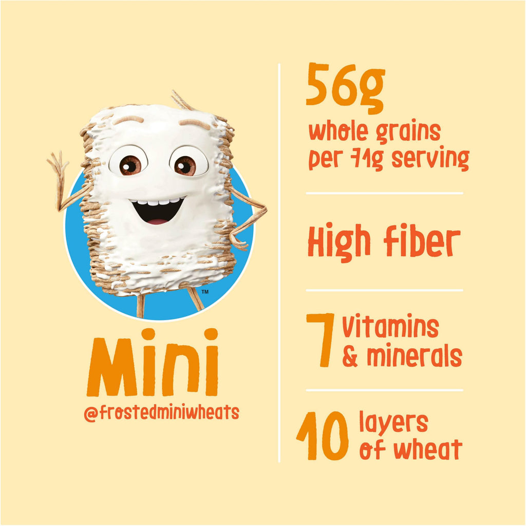 Kellogg's Frosted Mini-Wheats Cold Breakfast Cereal, High-Fiber, Whole Grain, Family Size, Original, 24oz Box (1 Box)