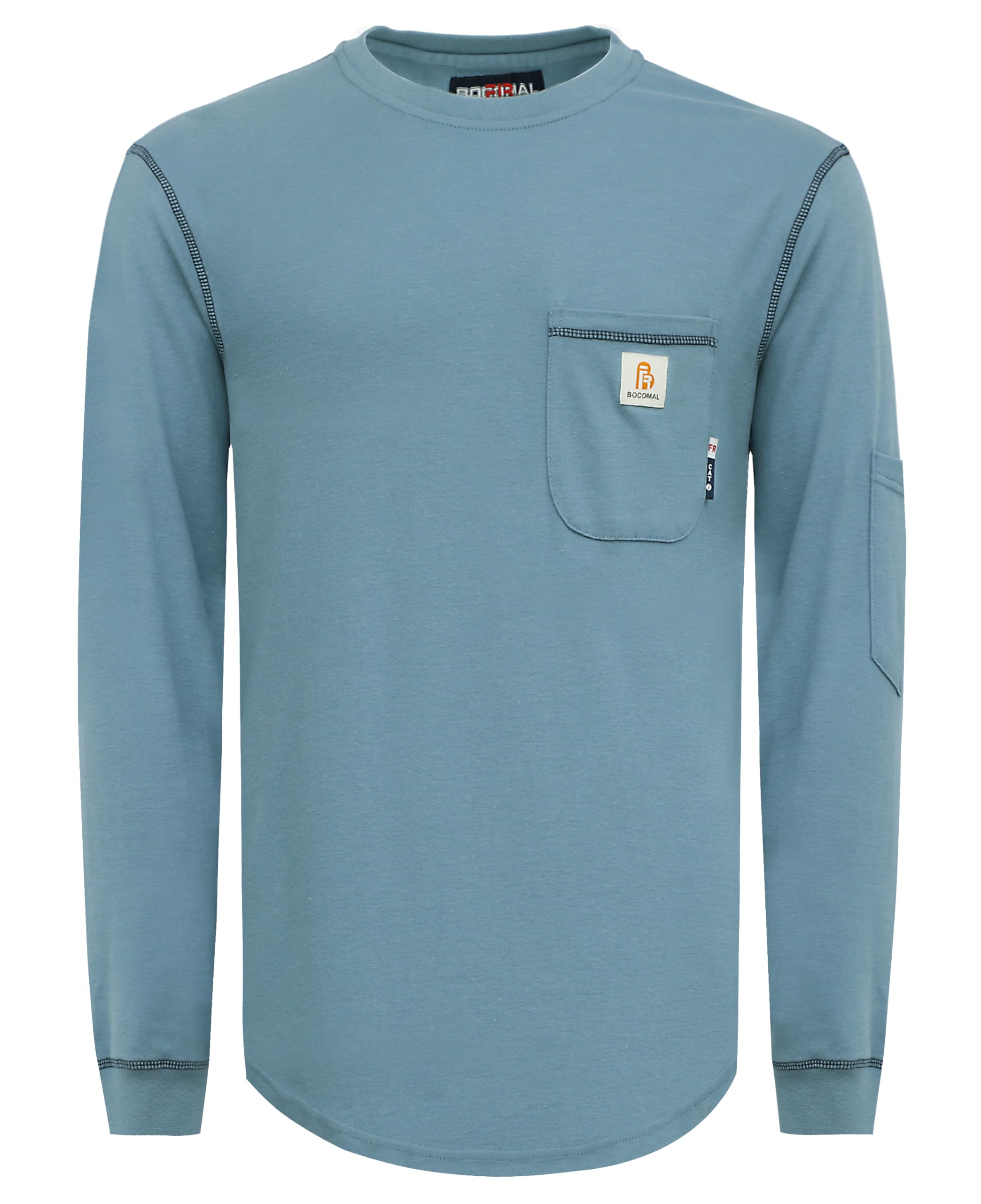 BOCOMAL FR Shirts for Men Lightweight Crew Long Sleeve Flame Resistant/Fire Retardant Shirt…