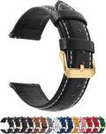 Fullmosa Watch Band, Quick Release Leather Watch Strap Compatible with Samsung Galaxy Garmin for Men Women, Replacement Bands Width 12mm 14mm 16mm 18mm 19mm 20mm 21mm 22mm 24mm