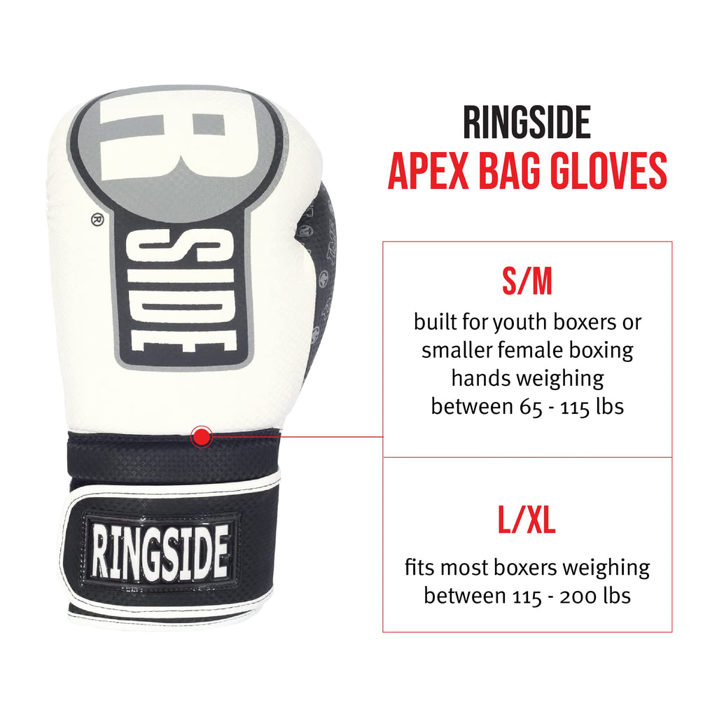 Ringside Apex Bag Gloves, IMF-Tech Boxing Gloves with Secure Wrist Support, Synthetic Boxing Gloves for Men and Women