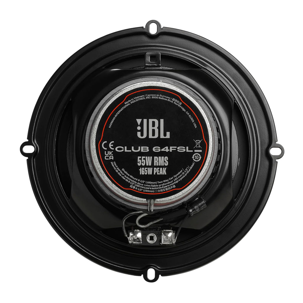 JBL Club 34F - 3-1/2" (87mm) Two-Way Car Speaker, 75 Watts Peak, 25 Watts RMS, Sensitivity (@ 2.83V): 89dB, Frequency Response: 90Hz – 20kHz, Nominal Impedance: 3.0 ohms