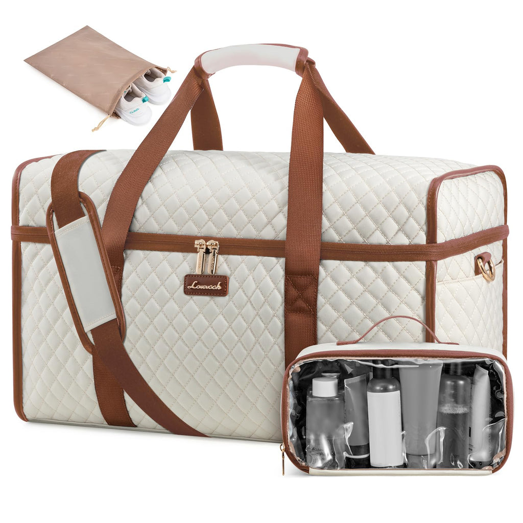LOVEVOOK Travel Duffle Bag - Weekender & Overnight Bag with Toiletry & Wet Pocket, Carry-On Size, 3pc Set