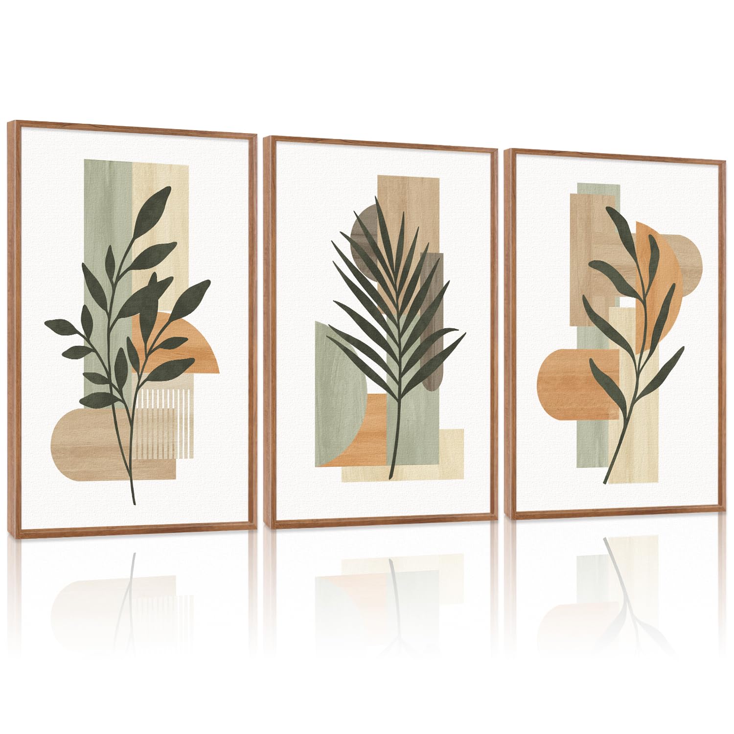 CHDITB Abstract Modern Framed Canvas Wall Art Set, Contemporary Artwork for Home Decor, Neutral Pastel Illustration Wall Painting, Nordic Minimal Zen Art Prints for Living Room Office-16 x24 x3