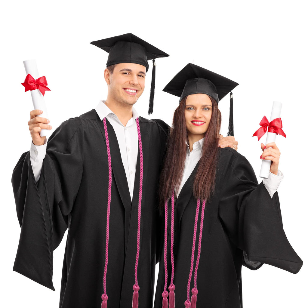 15 Pieces Graduation Honor Cord Braided Honor Cords with Tassels for Graduation Students (Black)