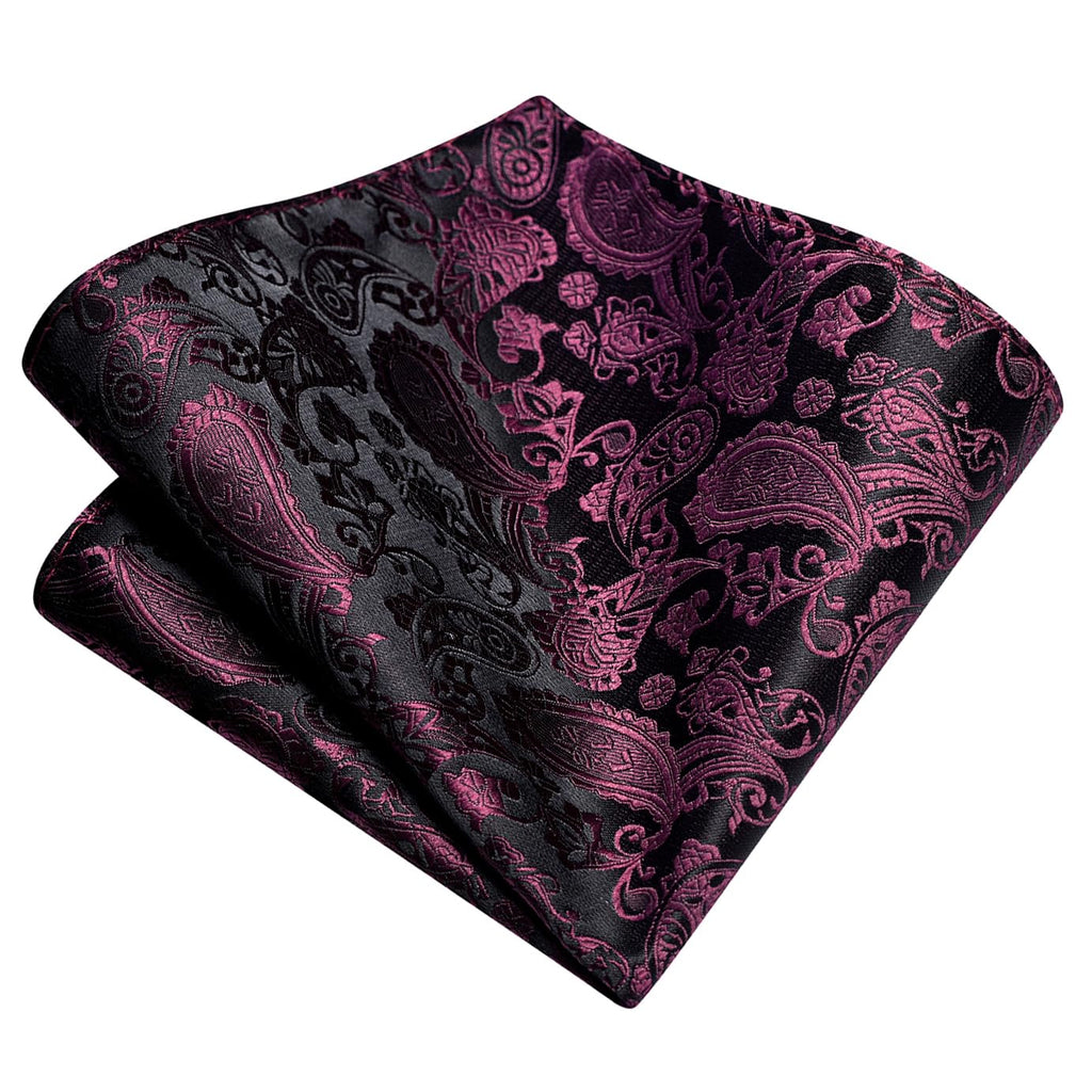 GUSLESON 3.15"（8cm） Mens Paisley Tie and Lapel Pin Necktie Hankerchief Cufflinks Set for Men