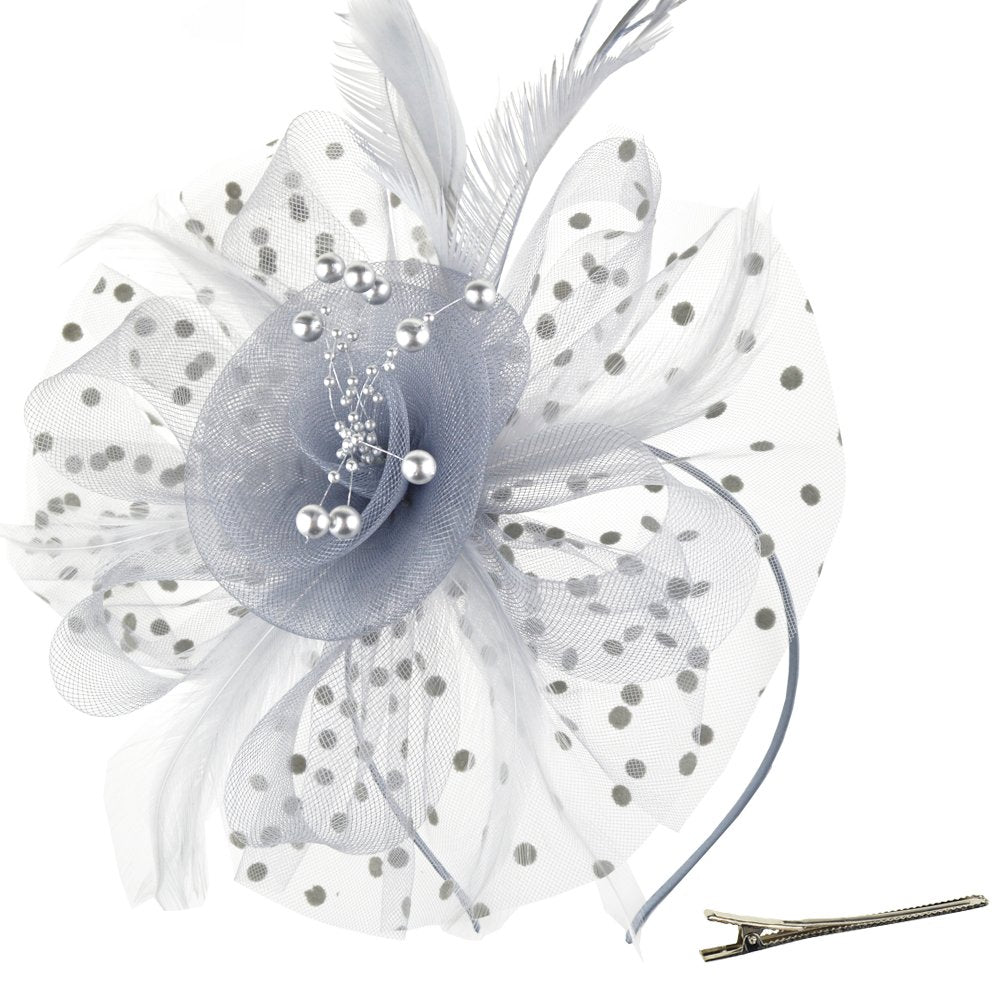 AQOKKA Women Fascinators Hats Flower Fascinators with Headband and Clip Tea Party Headwear for Women and Girls