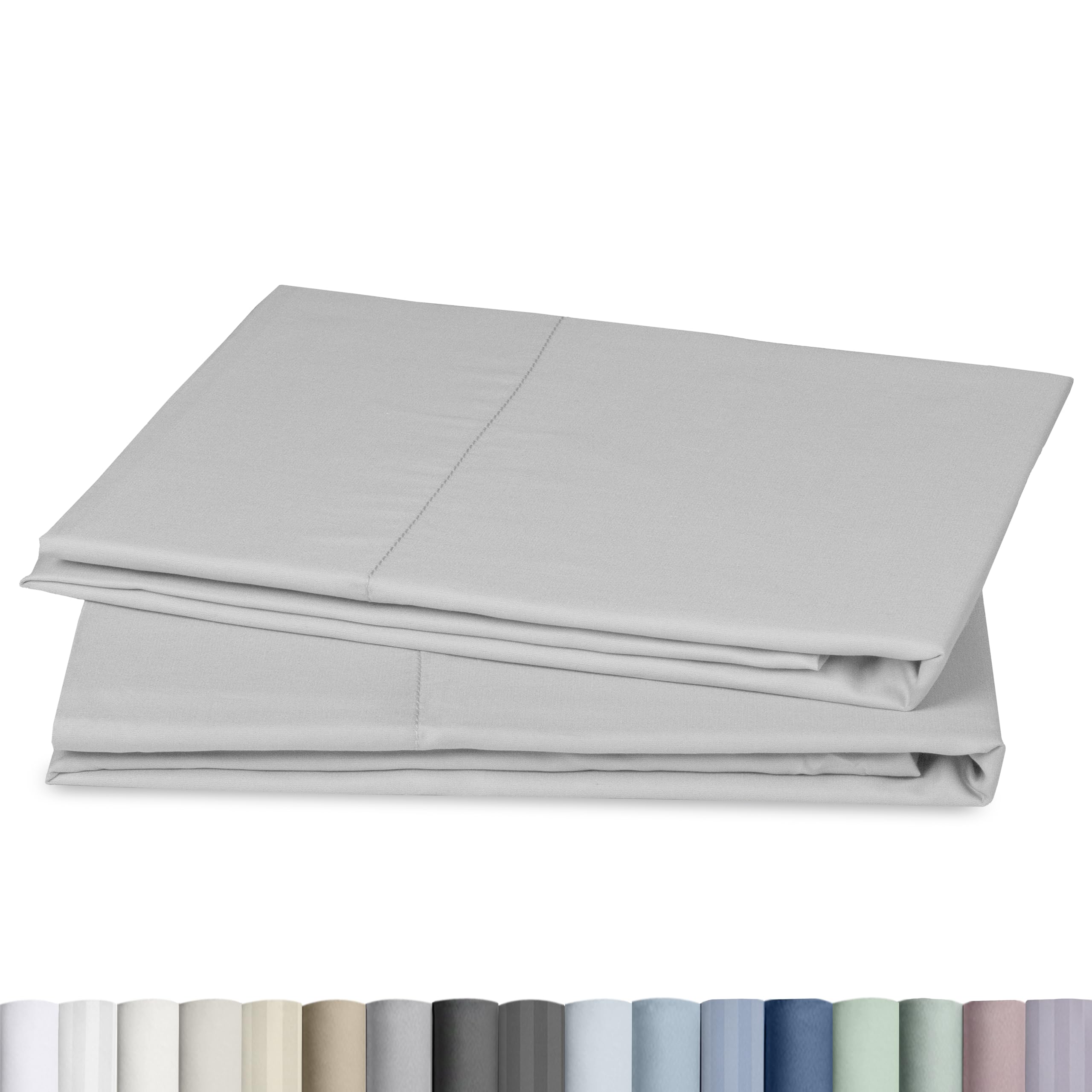 CALIFORNIA DESIGN DEN Soft & Silky 500 Thread Count 100% Cotton is Cool & Smooth, White Pillowcases Queen Size Fits Standard & Queen Pillows (Pure White)