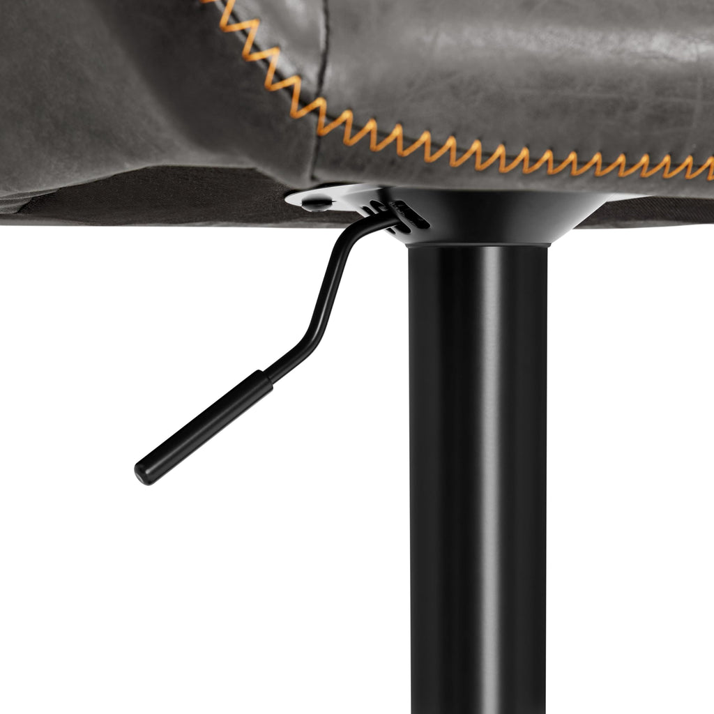 Yaheetech Bar Stools Set of 2, PU Leather Swivel Counter Height Barstools, Adjustable Bar Chairs with Backrest and Footrest, Kitchen Island Stool for Home Kitchen, Black