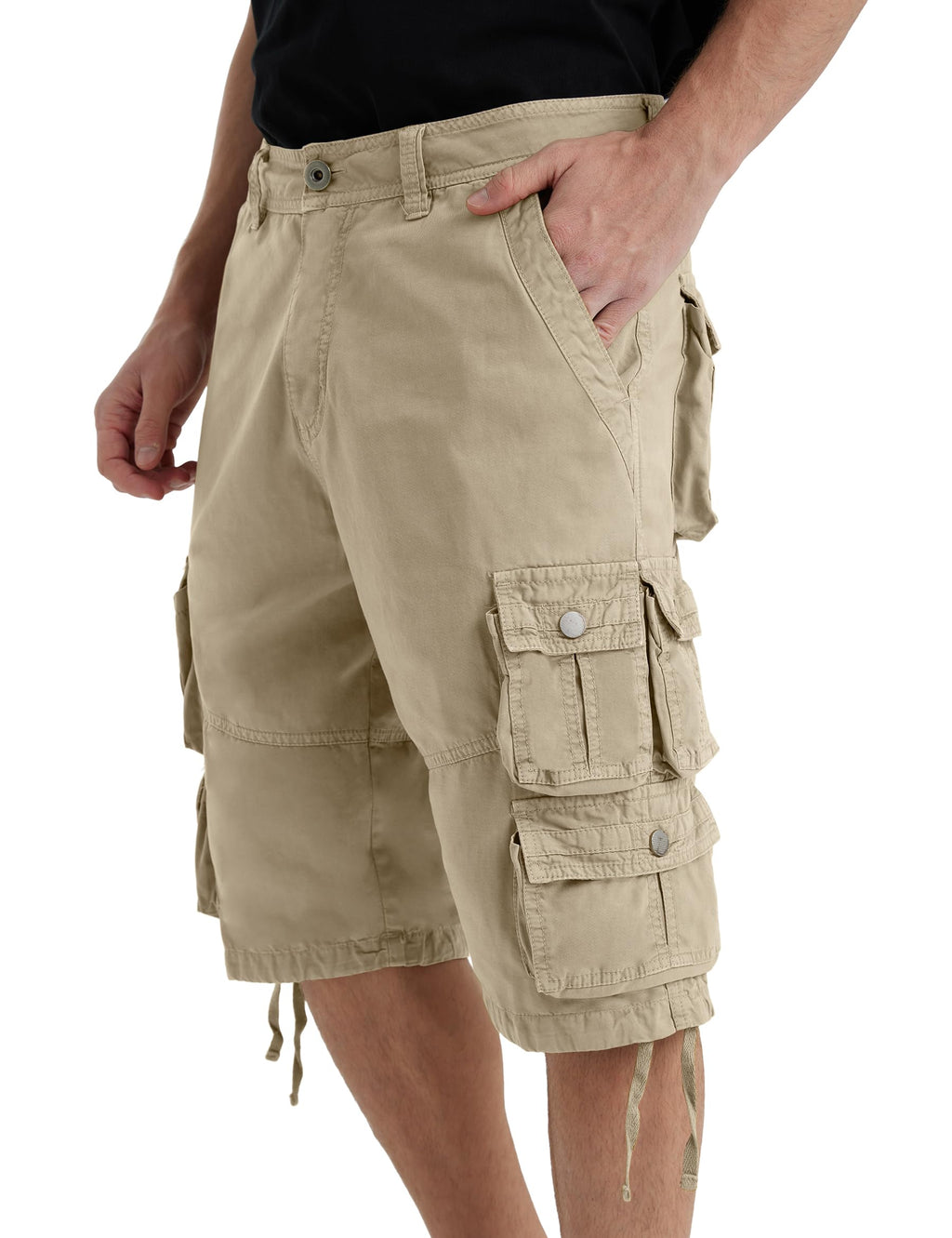 YGREYG Mens Cargo Shorts Long Capri Below The Knee Shorts 3/4 Relaxed Fit Long Shorts with Pockets