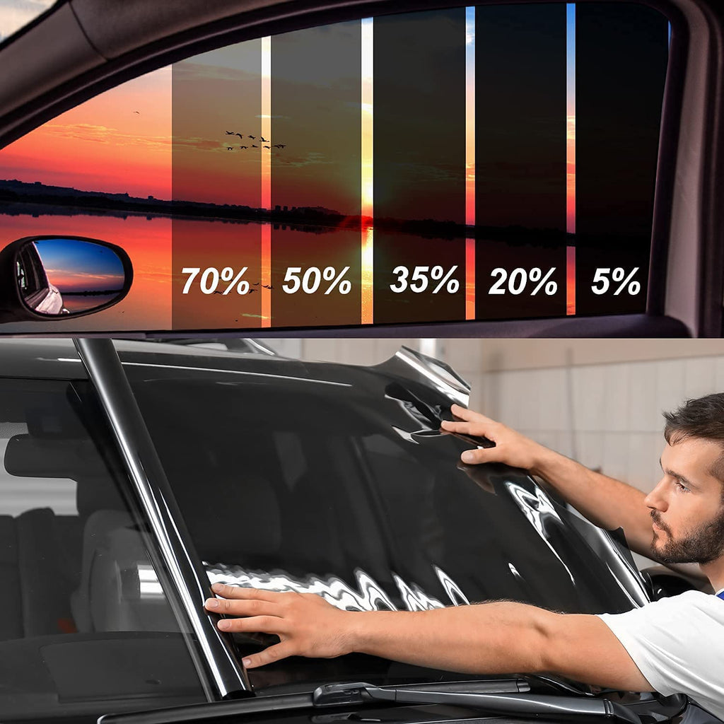 Window Tint Film for Cars 5% VLT 20in x 10Ft Ceramic Window Tints, Blocks 99% UV & IR Rays, Heat Resistant Anti Glare Film for Windshield, Scratch Resistant Sun Shade Auto Tint Roll