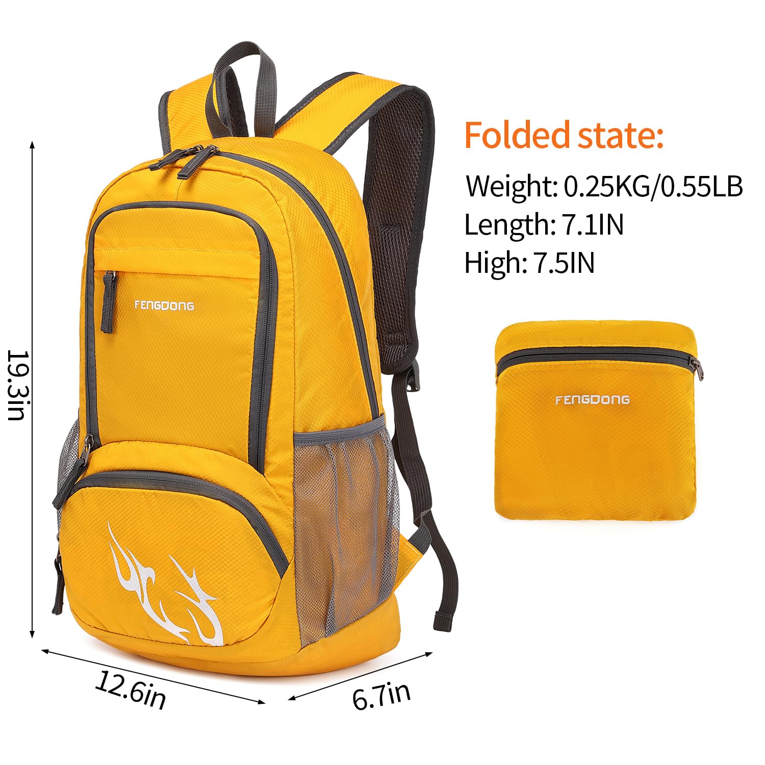 FENGDONG 35L Lightweight Foldable Waterproof Packable Travel Small Hiking Backpack Daypack for men women